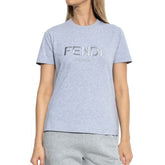 Camiseta de algodão com logotipo Fendi